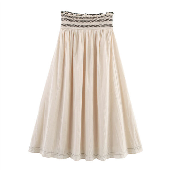 Contrast Color Waist Vacation Style Skirt
