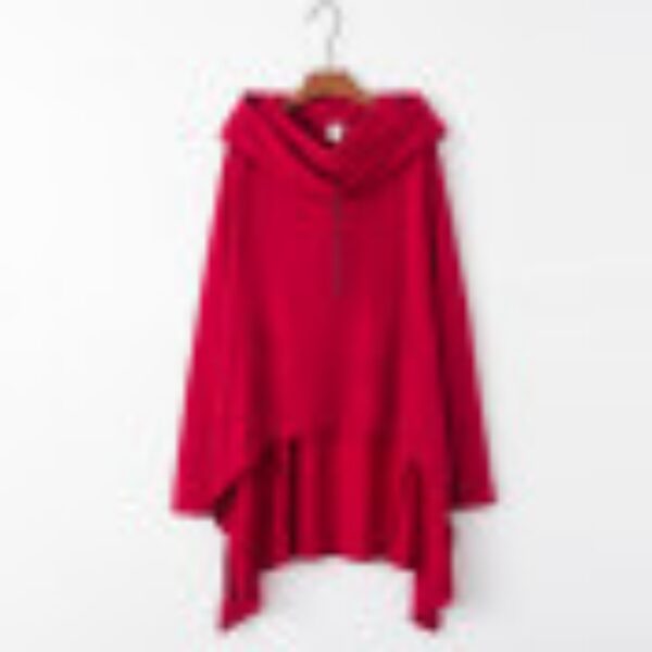 Solid Color Mid Length Fashionable Hoodie