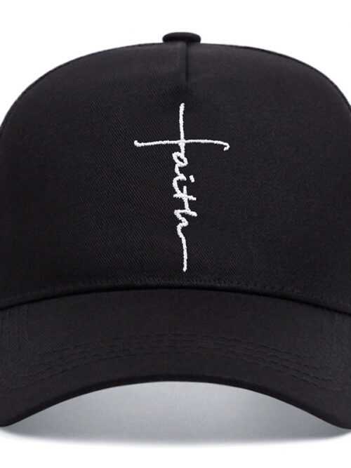 Cross English Embroidery Breathable Baseball Cap