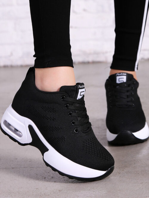 Soft Sole Mesh Breathable Height-increasing Sports Running Platform Casual Shoes
