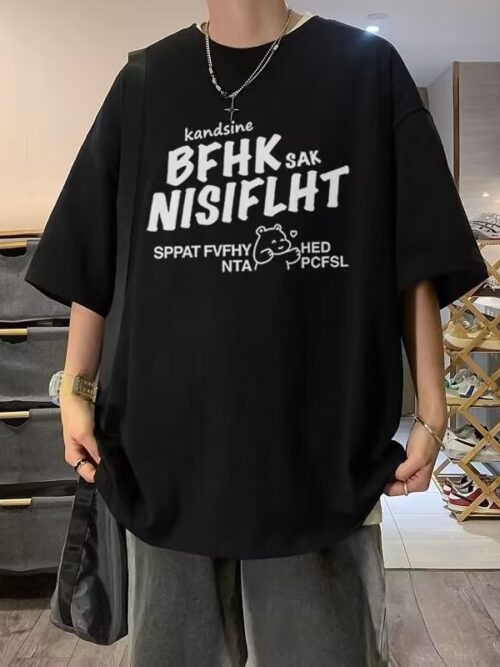 American Vintage Men's Pure Cotton Short-sleeved Loose Half-sleeve T-shirt