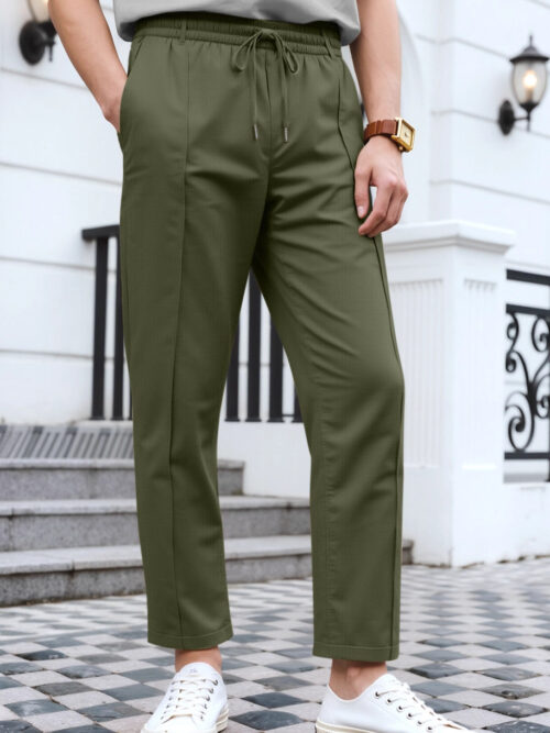 Solid Color Casual Simple Men's Slim Fit Tapered Pants
